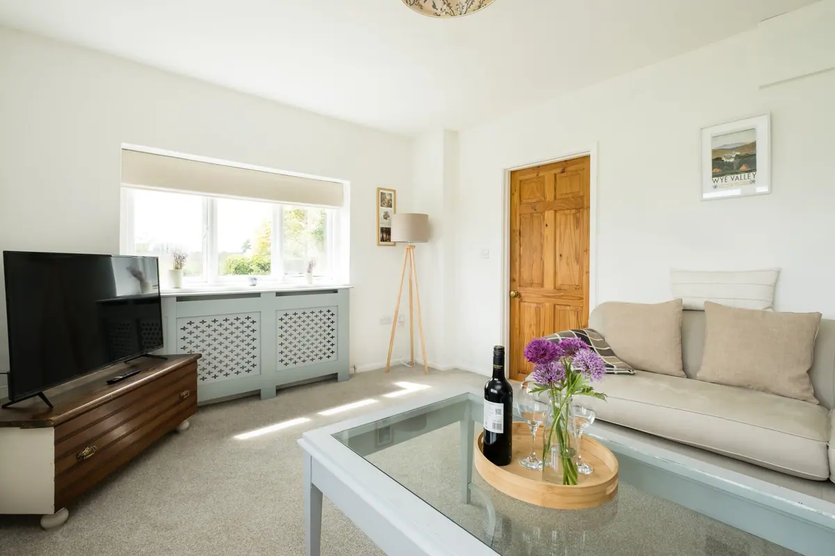 The annexe living room with light from two sides