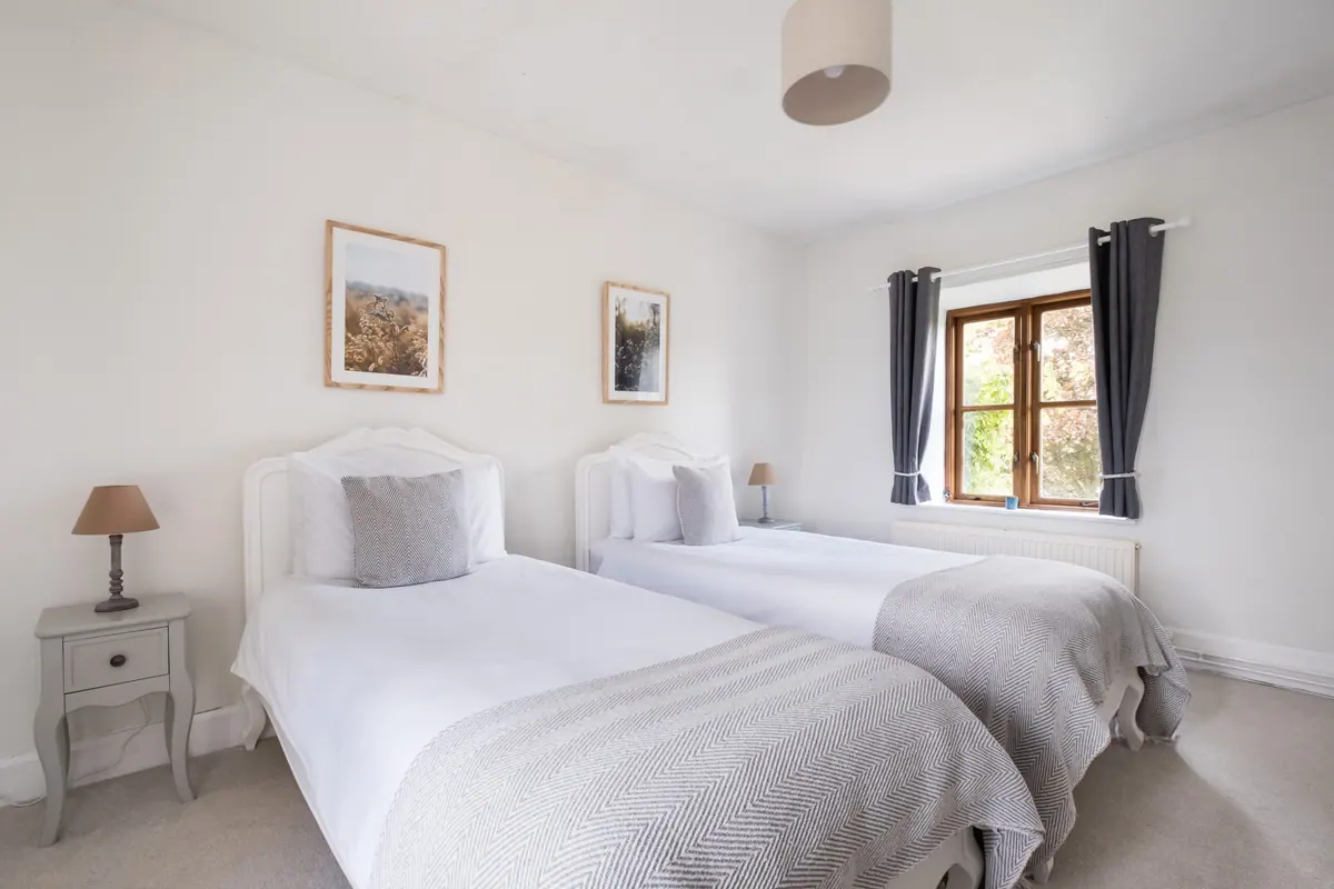 The twin bedroom with two single beds