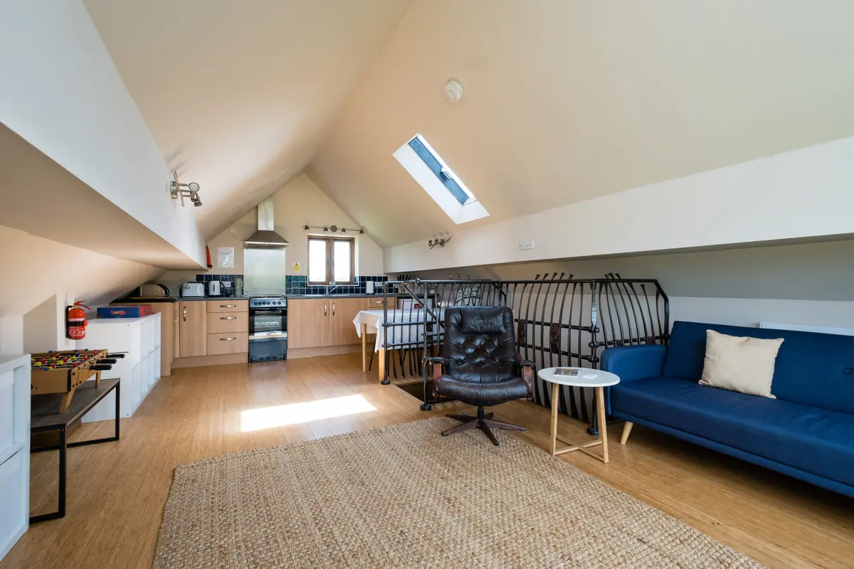 The open-plan annexe kitchen and living space